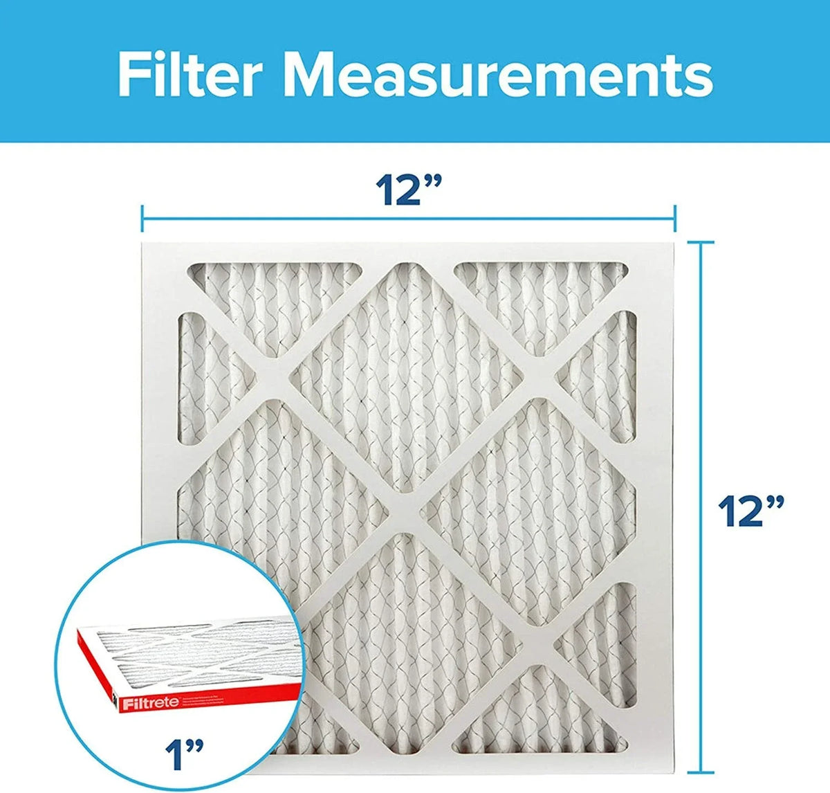 Filtrete Micro Allergen Defense  Air Filter, Delivers Cleaner Air Throughout Your Home, Uncompromised Airflow,  1000, 12 x 12 x 1, 6-Pack