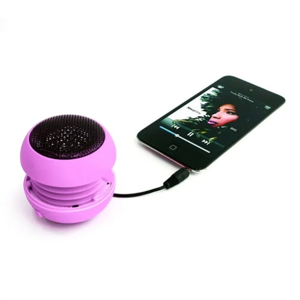Wired Portable Loud Speaker Pink Multimedia Audio System Rechargeable Compatible With Alcatel Onyx -  V50 ThinQ 5G, G8 ThinQ - Motorola Moto G7 Power Play - Nokia 3.1 Plus