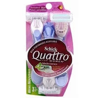 Schick Quattro For Women High Performance Disposable Razors, Sensitive Skin - 3 Ea, 3 Pack