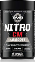 Sports Nitro cm - Nitric Oxide with Agmatine Pre Workout Supplement - Muscle Growth Pre-Workout with L Arginine - Endurance Boost for Hardcore Exercise, Training, and Bodybuilding - (90 Capsules)