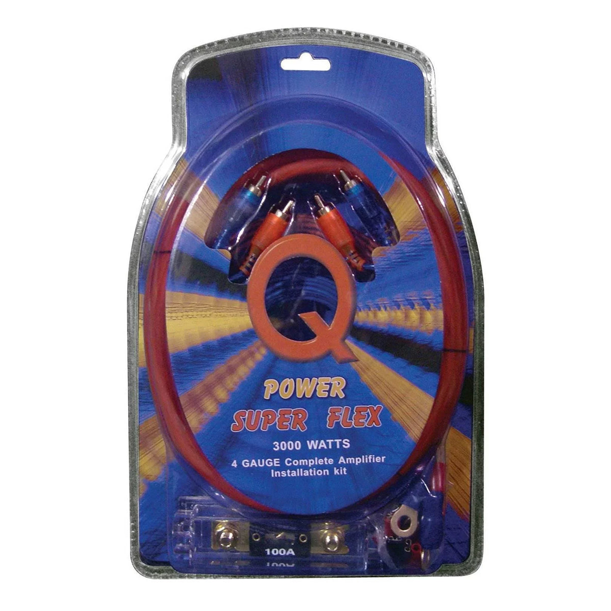 QPower Super Flex 4-Gauge 3000-watt Car Audio Amplifier Wiring Kit, 2 Pack