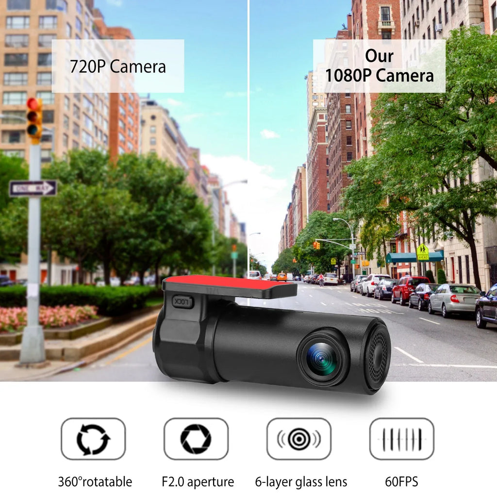 iNova 1080P Dash Cam Car Camera Recorder 170° Looping Recording G-sensor App Wifi Car
