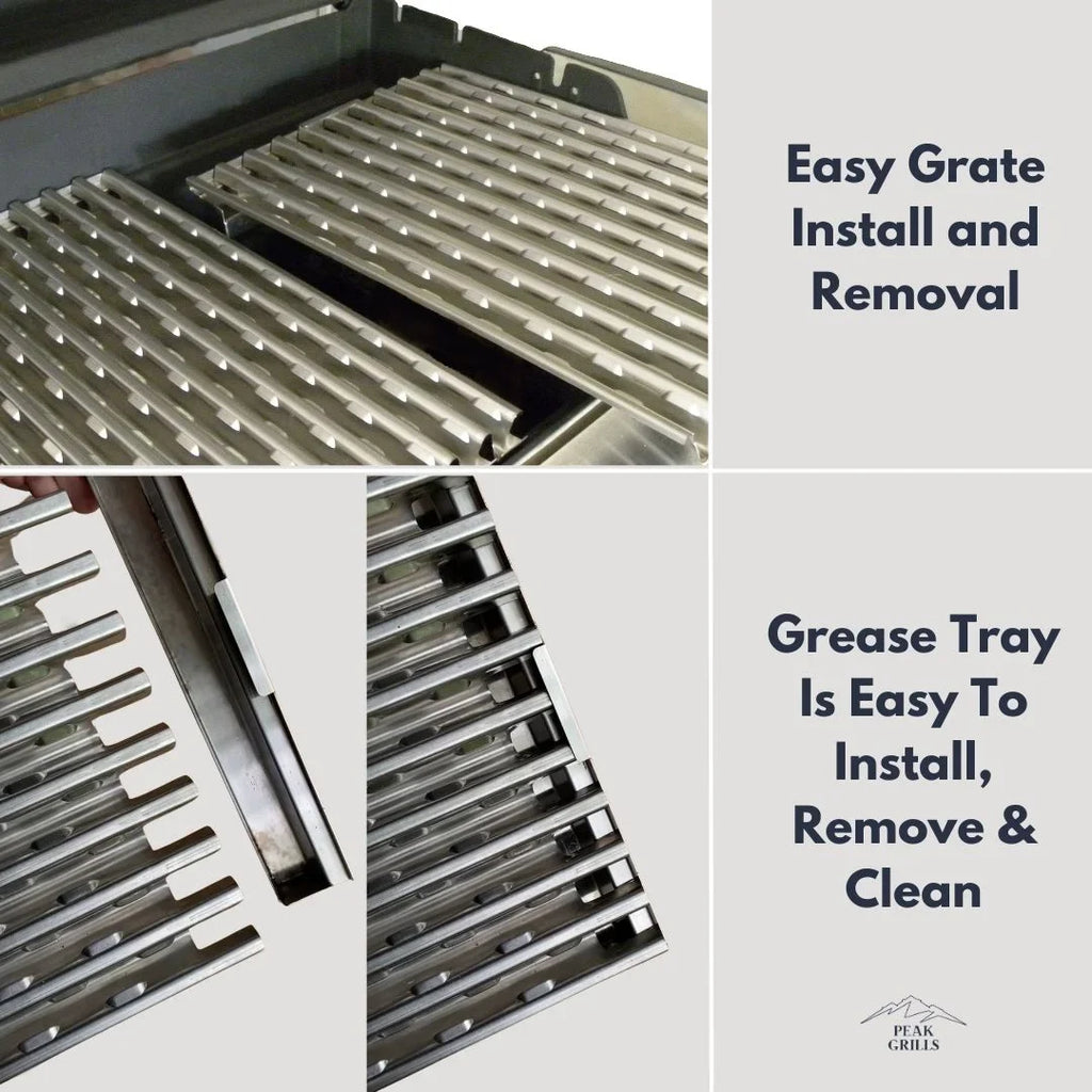 Peak Grills™ | Grill Grate Replacement System for Weber Genesis , Half Grate Surface.