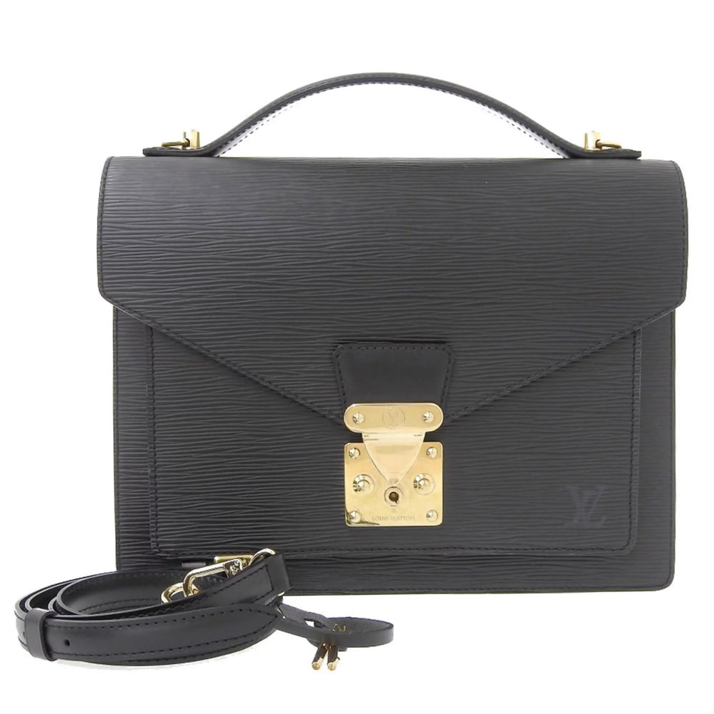 Authenticated Used Louis Vuitton   Epi Monceau 2WAY Bag Noir M52122