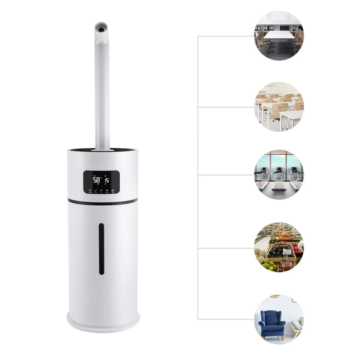 4 Gal Commercial Large Humidifiers Style Industrial 360° Humidifier Whole-House