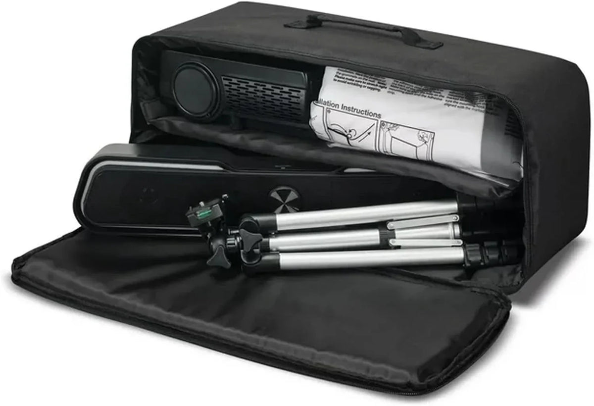 iLive Popup Theater Kit Bundle 2023 With  Cord: 1080p  Mini Projector, 120" Screen, Bluetooth Soundbar, 42" Tripod - Perfect for Home Cinema, Gaming & Outdoor Movies