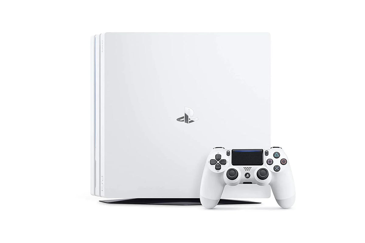 Sony PlayStation 4 Original 500GB Matte White Gaming Console + Gaming Earbuds With Microphone   Bundle Like New