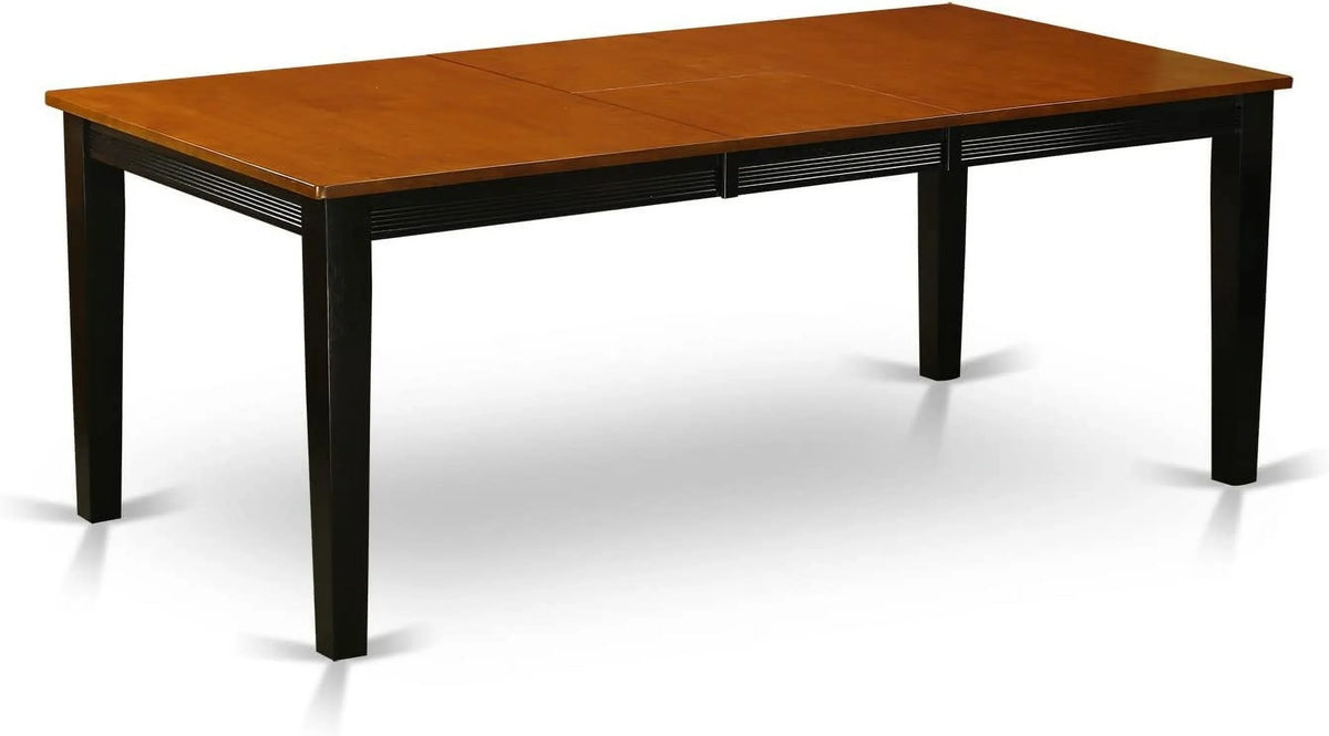 East West Furniture  Kitchen Table Set with One Quincy Dining Room Table & 4 Chairs - Black & Cherry - 5 Piece