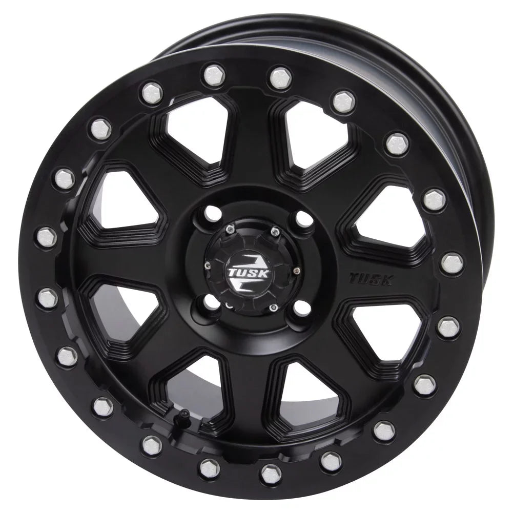 4/110 Tusk Uinta Beadlock Wheel 14x7 5.0 + 2.0 Matte Black For Yamaha Viking   Ranch Edition 2022