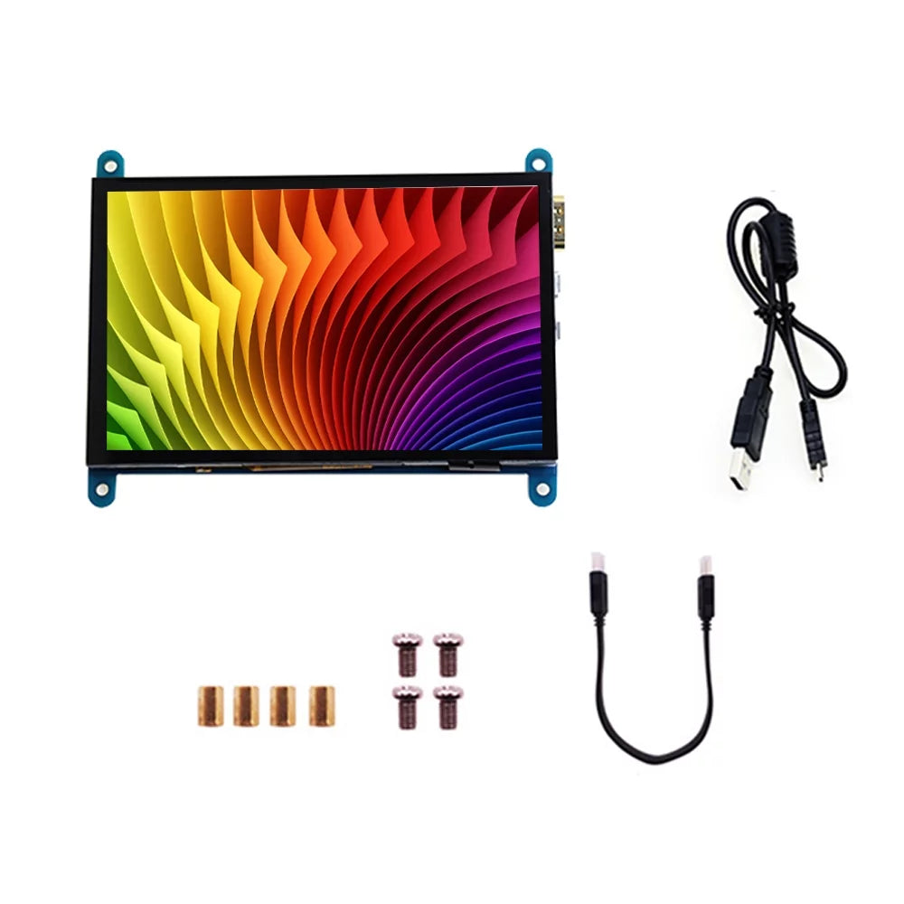 Walmeck 5 Inch Capacitive Touchscreen Display 800*480 Resolution Small Portable with  Interface Compatible with Raspberry Pi Tool