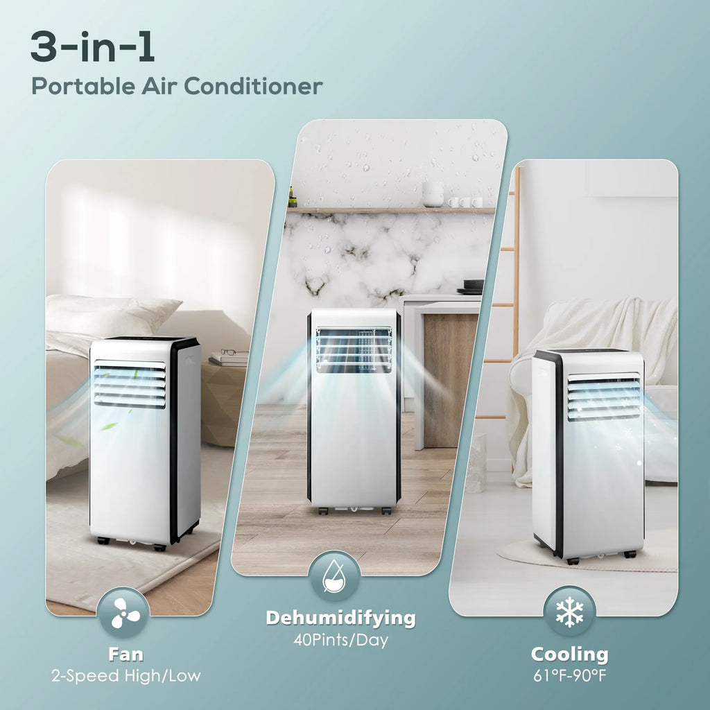 6,000  (10,000  ) Portable Air Conditioner, Dehumidifier, Fan, 3 in 1  with 24-Hour Timer