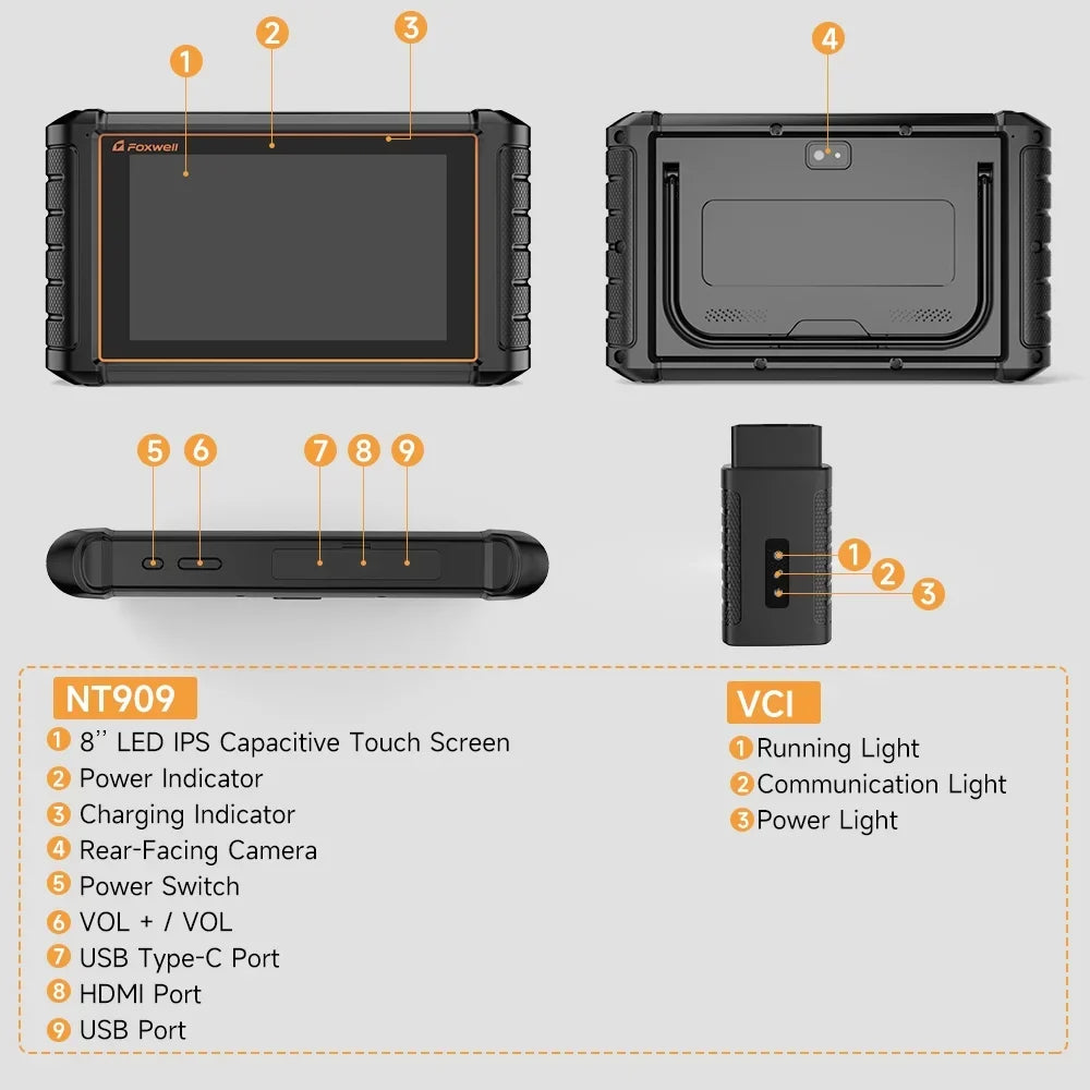 Scanner NT909  Bidirectional Control OBD2 Scanner Code Reader  Coding Key  Programmer Diagnostic Scan Tool