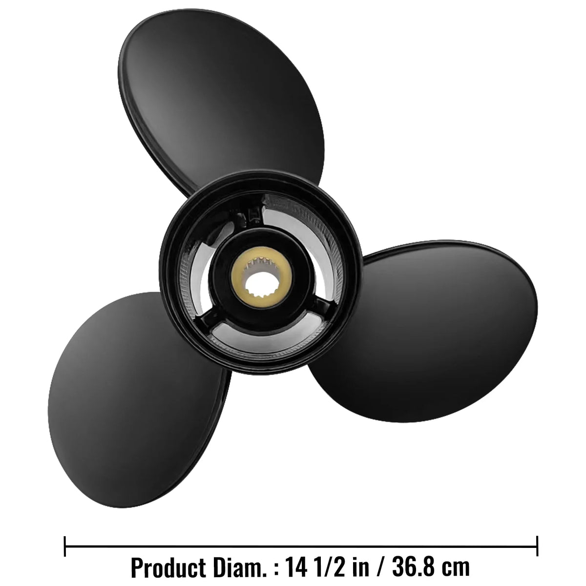 Outboard Propeller, 3-Blade 14.5" x 19" Boat Propeller, Replace for  3817468, Compatible with  Sterndrives Outboard Volvo Penta Engine, Right-handed Aluminium Propeller & 19 Spline Teeth