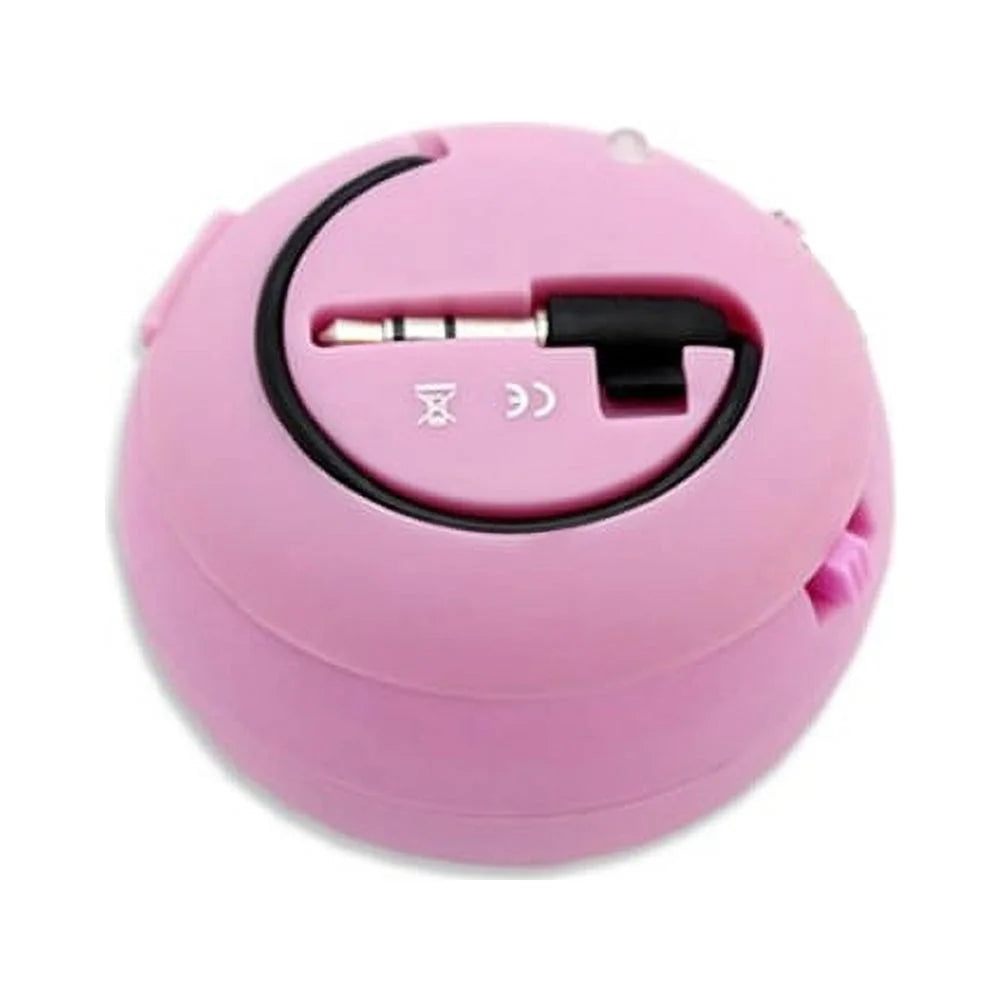Wired Portable Loud Speaker Pink Multimedia Audio System Rechargeable Compatible With Alcatel Onyx -  V50 ThinQ 5G, G8 ThinQ - Motorola Moto G7 Power Play - Nokia 3.1 Plus
