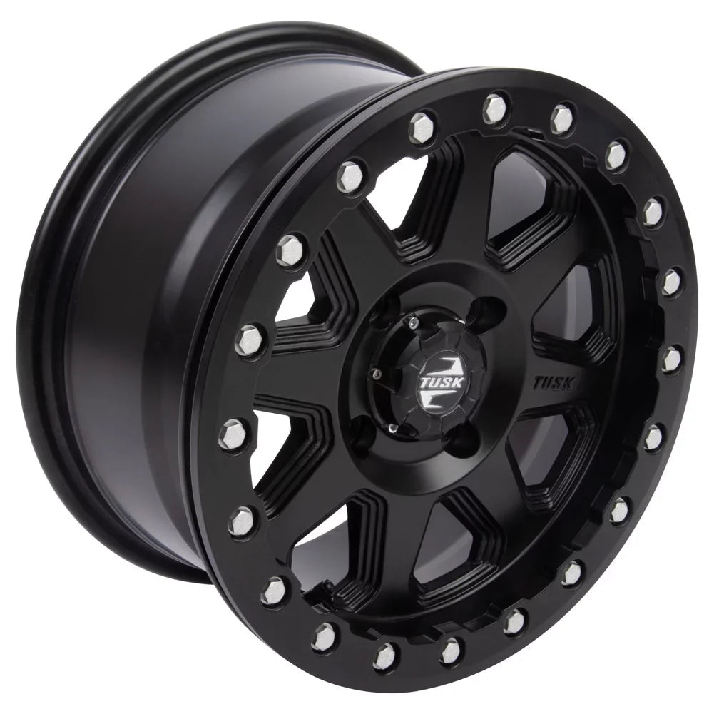 4/110 Tusk Uinta Beadlock Wheel 14x7 5.0 + 2.0 Matte Black For Yamaha Viking   Ranch Edition 2022