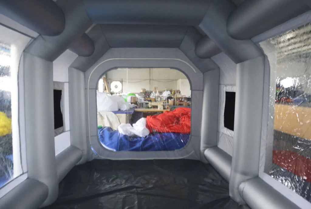 Inflatable Spray Booth 33*16*11ft Portable Car Painting Booth with 2 Blower Inflatable Spray Booth with Air Filtration System