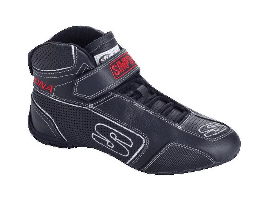 Simpson Racing DA120W  Racing Shoes Adult 12 Black/White Pair