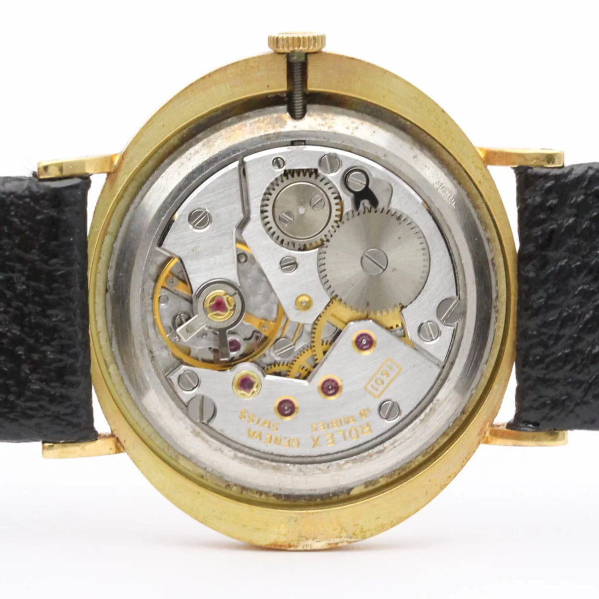 Pre-Owned  Cellini 18K Gold Leather Hand-Winding Mens Watch 4083 BF558282 (Good)