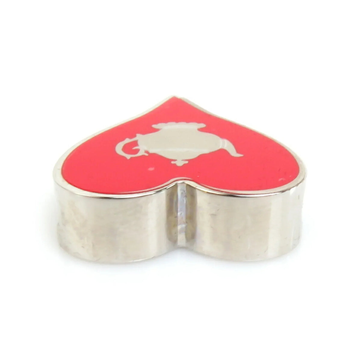 Pre-Owned  Scarf Muffler Ring Tea Time Metal/Enamel Silver/Red Women's (Good)
