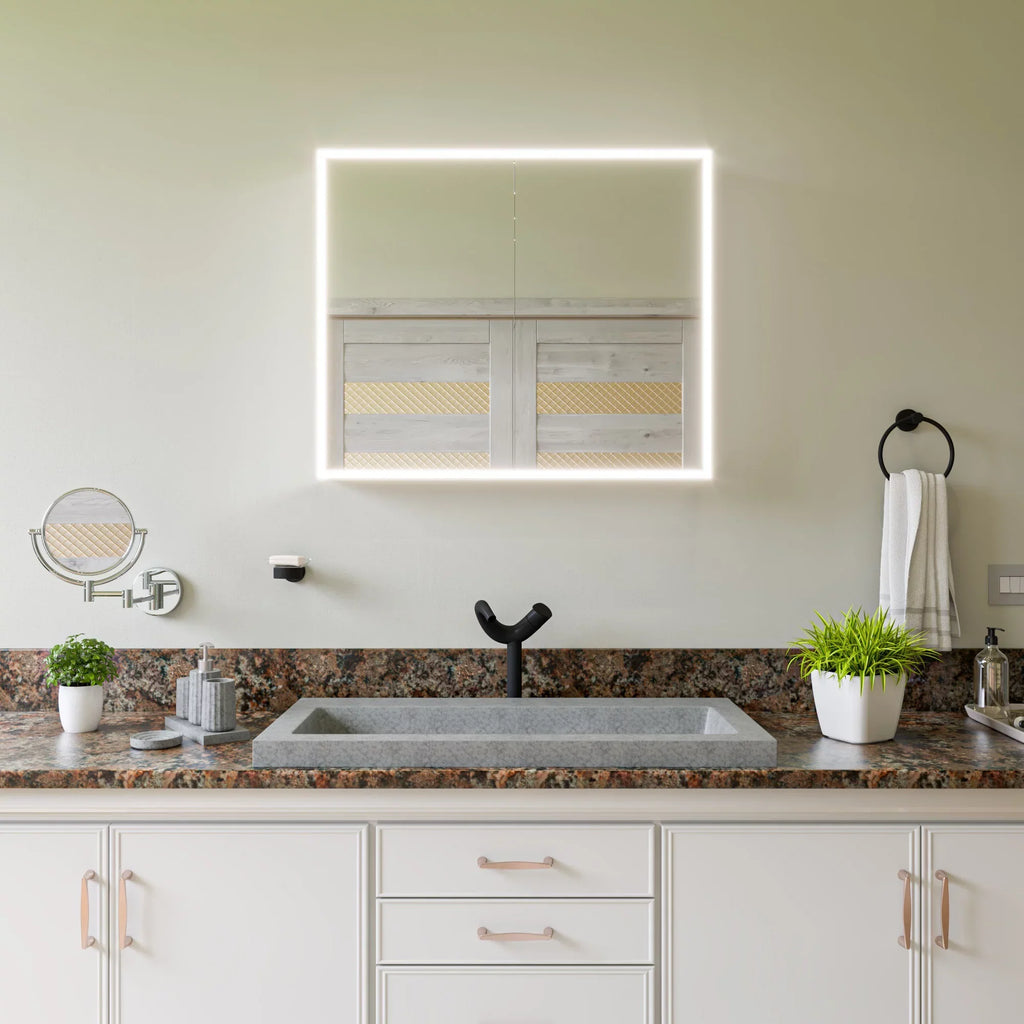 brand ABCO40TR 40" Solid Concrete Gray Matte Trough Sink for the Bathroom