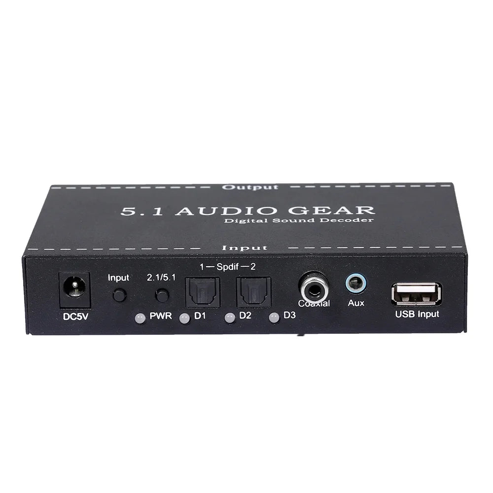 moobody -A6L 5.1 Audio Gear Digital Sound Decoder Audio Converter 3.5mm Audio Output Replacement for Dolby Digital -3 Plug