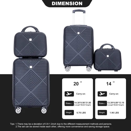 Zateety 2Piece Luggage Sets  Lightweight Suitcase , Spinner Wheels,