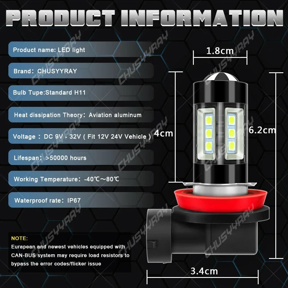 For Mazda -7 2007-2009 2010 2011  High / Low Headlight + Fog Light Bulb Kit