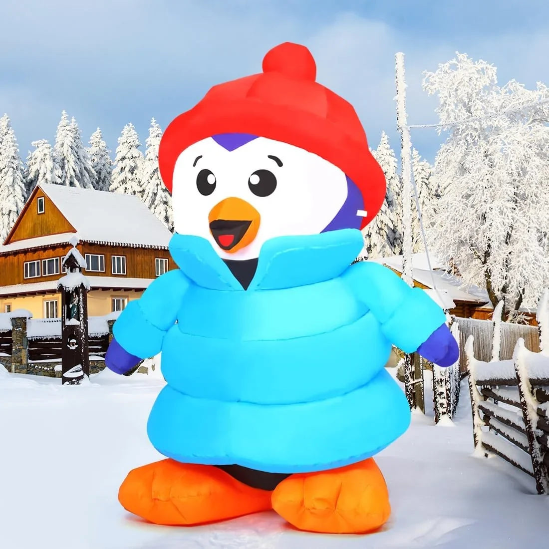Christmas Inflatable 6  Christmas Decorations Penguin with Hat, Outdoor Penguin Decorations with  Lights, Inflatable Penguin Christmas Outdoor Inflatable Decorations Clearance for Xmas