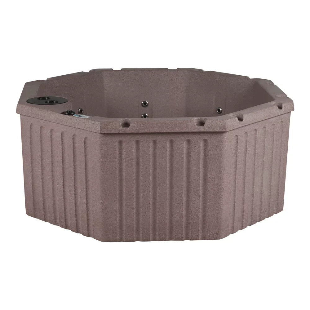 Aqualife Lagoon 8 Seater Hot Tub Spa with 20 Jets,  lighting & Tub Cover, Millstone Brown
