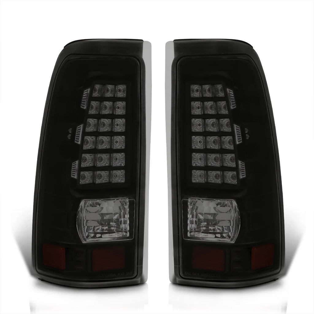 Distributors Smoked Lens Black Housing  Tail Lights Brake Stop Signal Driving Lamps Pair Compatible/Replacement For Chevy Silverado  Sierra Fleetside 1999 2000 2001 2002 2003 2004 2005 2006