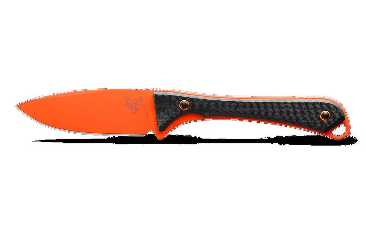 Benchmade Altitude 3.08" Fixed Blade Carbon Fiber Handle Orange Cerakote -S90V 15201OR Knife