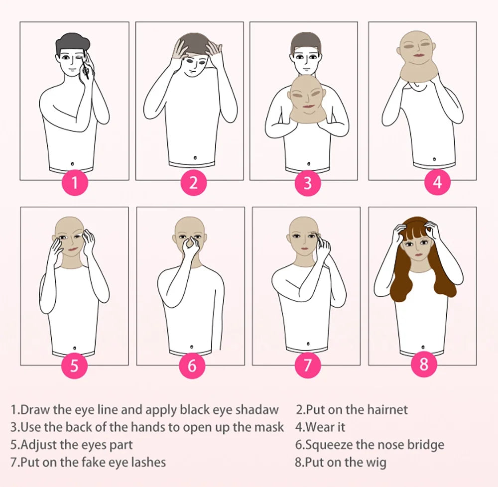 Realistic Human Skin Silicone Female Face Mask Crossdresser Cosplay