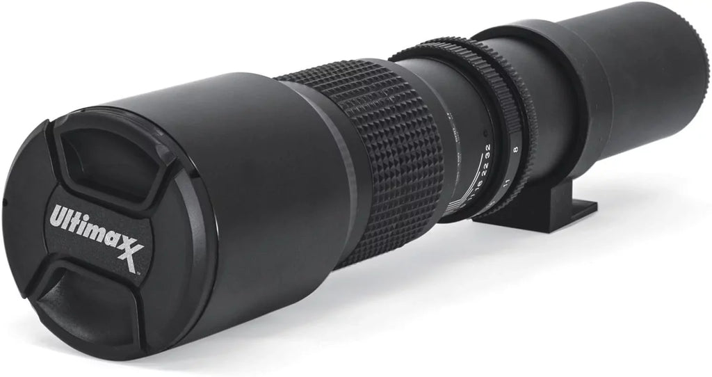 Ultimaxx 500mm/1000mm f/8 Multi-Coated Preset Telephoto Lens Includes Ultimaxx 2.0X Tele-Converter + T-Mount Adapter for Canon  Mount & Microfiber Cleaning Cloth - Compatible with / Cameras