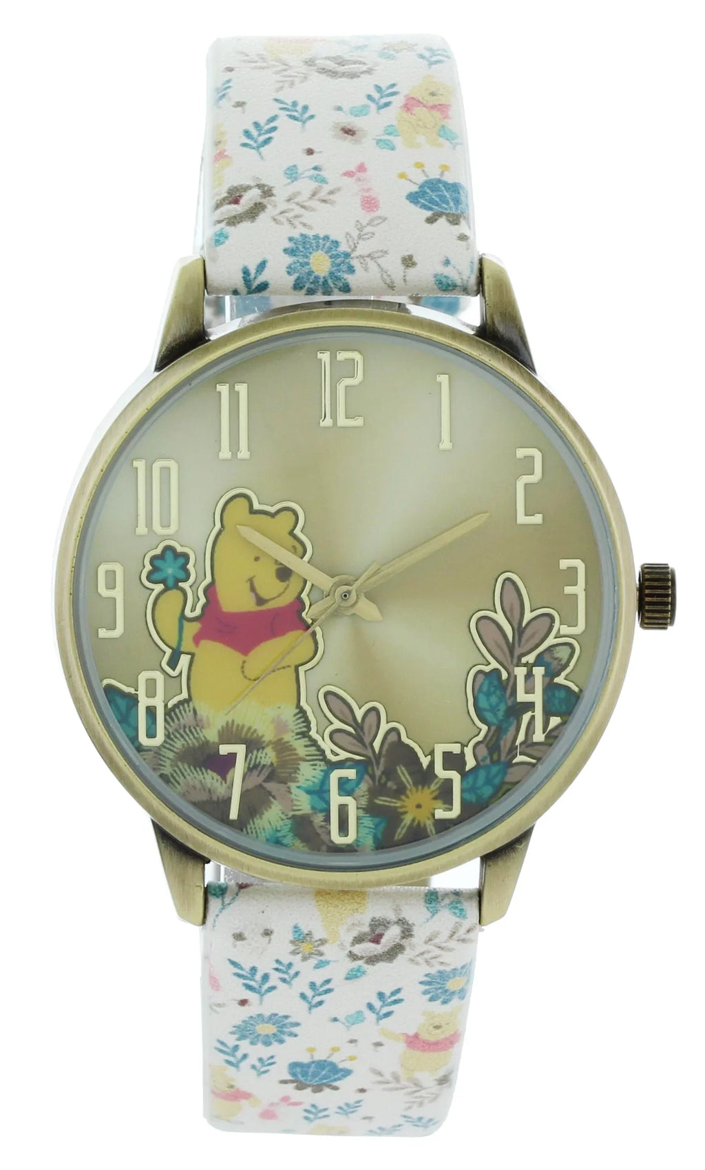 Cute Classic look Disney Winnie The Pooh Printed Band Watch Enjoy Picking flower  WP5037-