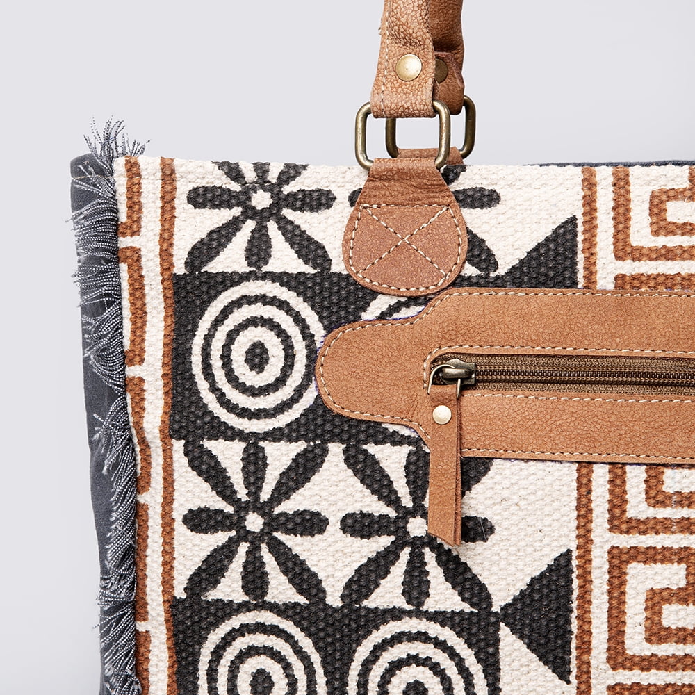 KB491  Upcycled Wool Upcycled Canvas Genuine Leather women bag western handbag purse