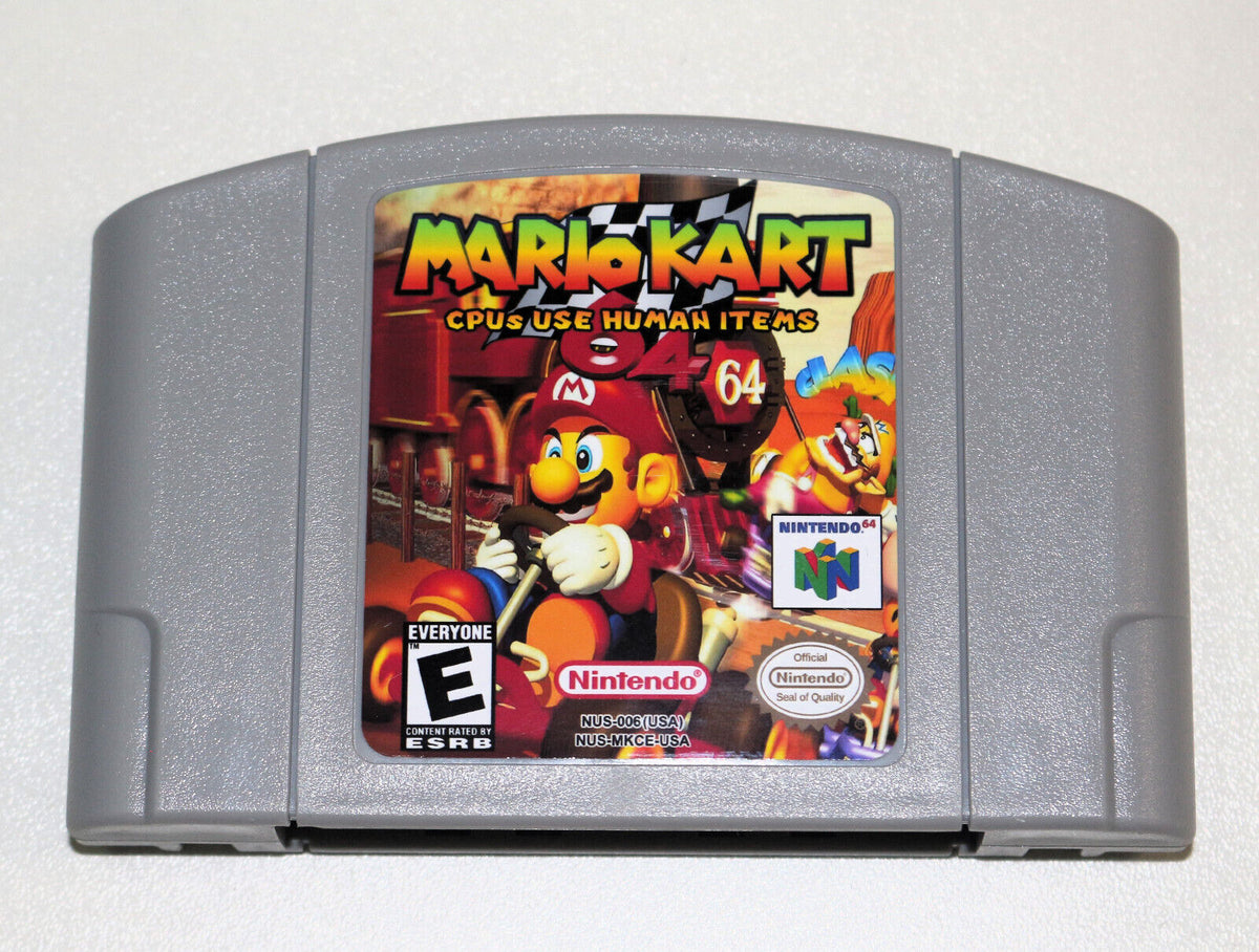 Mario Kart  usable human item including case game for N64 -U/C