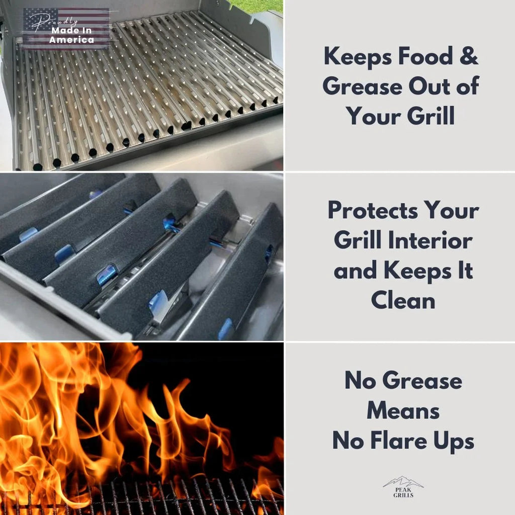 Peak Grills™ | Grill Grate Replacement System for Weber Genesis , Half Grate Surface.