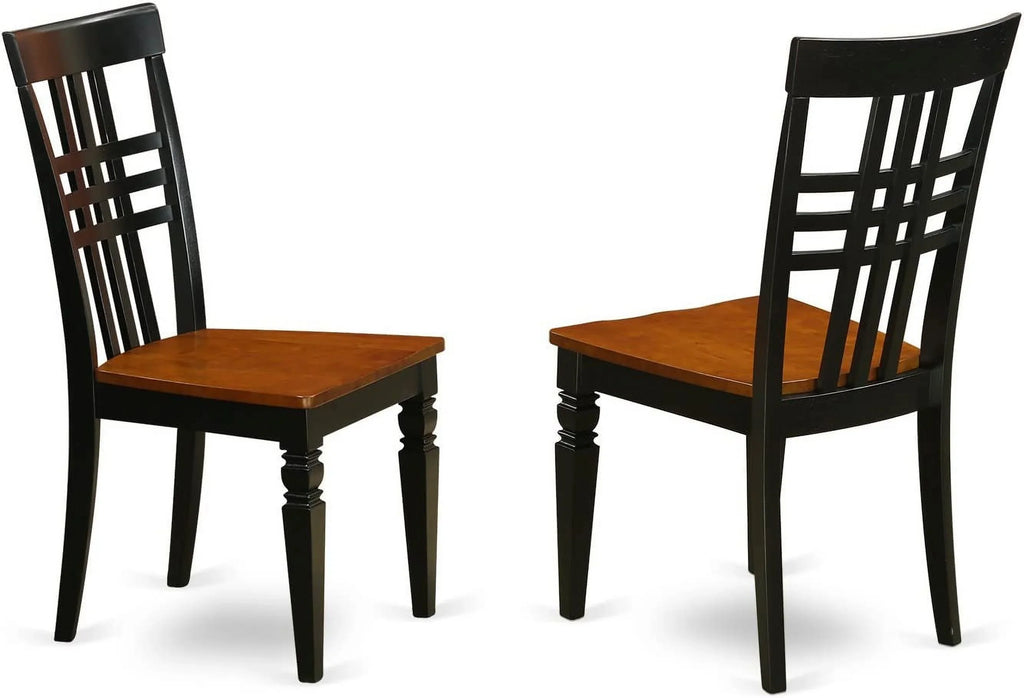 East West Furniture  Kitchen Table Set with One Quincy Dining Room Table & 4 Chairs - Black & Cherry - 5 Piece