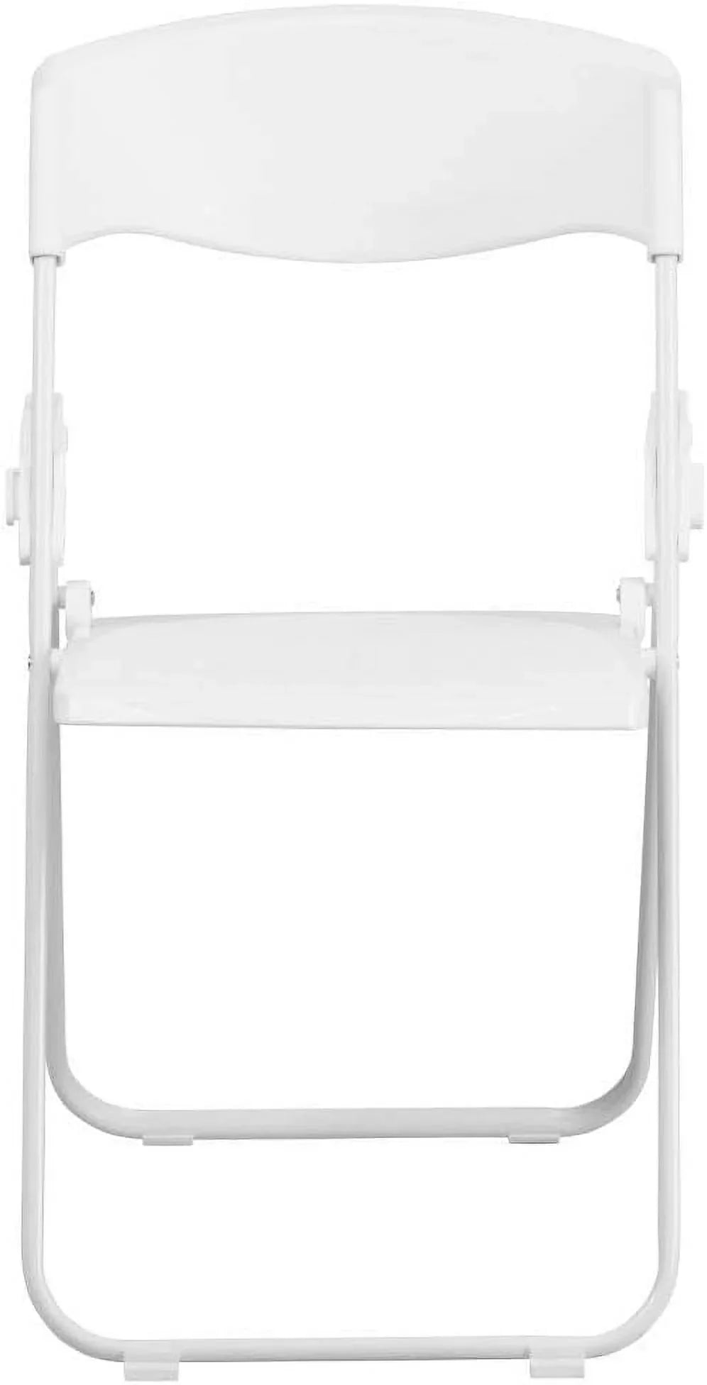 2 Pack  Series 500 Lb. Capacity Heavy Duty White Plastic Folding Chair With Built-In Ganging Brackets