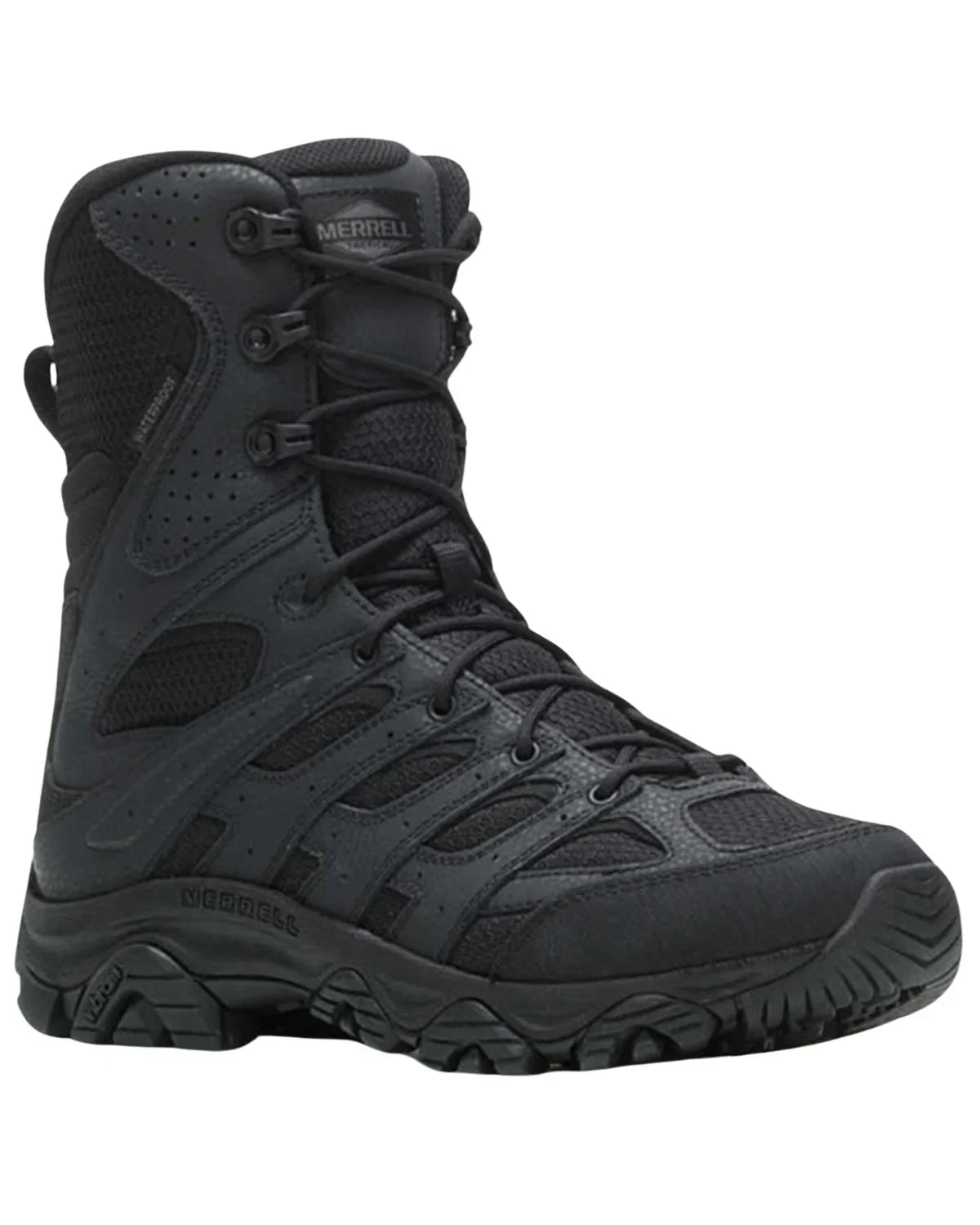 Merrell Men's Moab 3 8" Tactical Zip Waterproof Boot Round Toe Black 9 D(M)