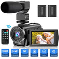 Video Camera Camcorder YouTube Vlogging Camera  1080P 30FPS 24MP 16X Digital Zoom 3"  270 Degrees Rotatable Screen Digital Camera Recorder with Microphone,Remote Control,2 Batteries
