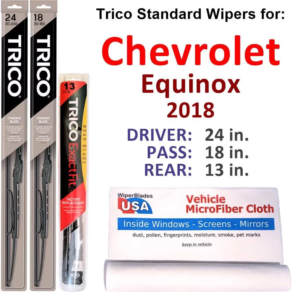 2018 Chevrolet Equinox Wiper Blades (Set of 3) w/Rear Wiper