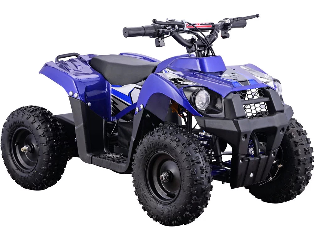 MotoTec Monster 36V 500W Kids Battery Powered  Four Wheeler Blue