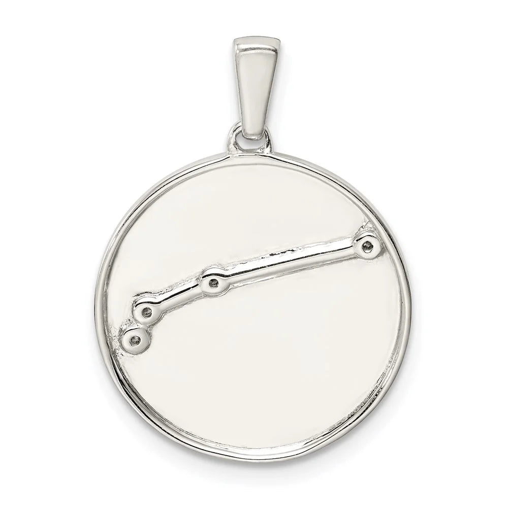 Sterling Silver Rhodium-plated &  Aries Zodiac Pendant QQC9730
