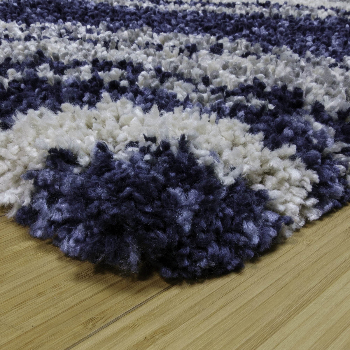 Gertmenian Ultimate Shag Whipt Blue Plush Shag Area Rug 7'10" 8' Round
