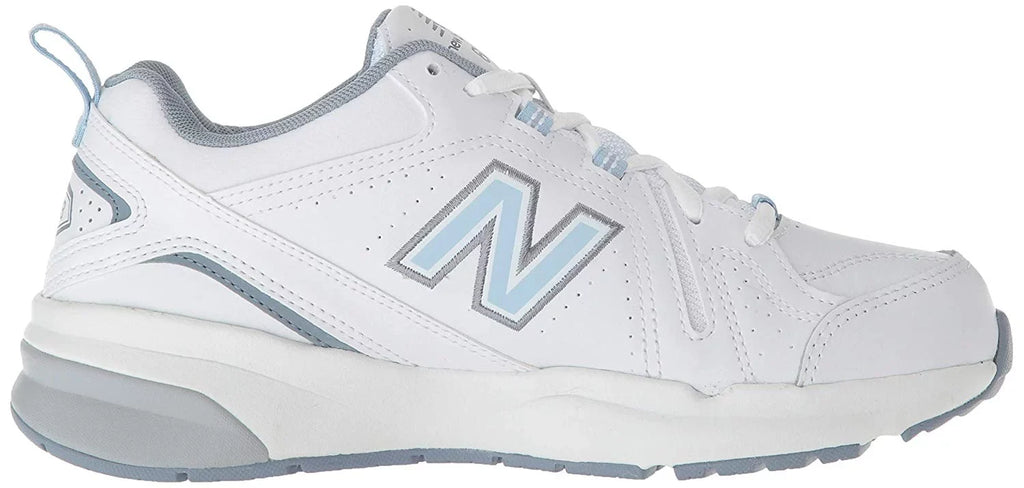 New Balance Women's 608v5 Casual Comfort Cross, White/Light Blue, Size 10.5 oS05