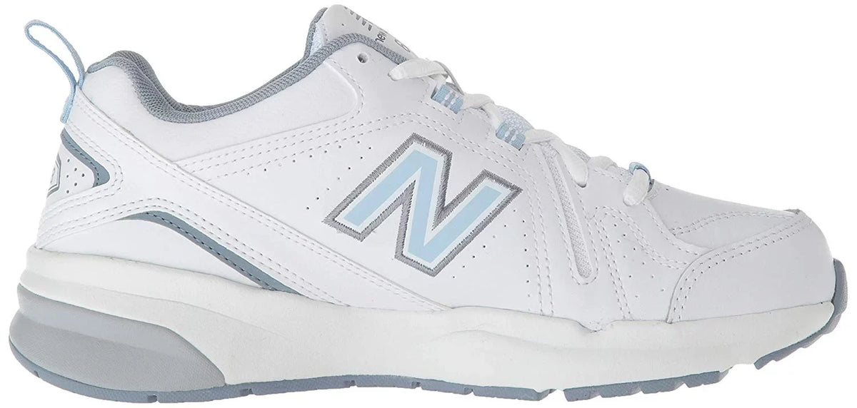 New Balance Women's 608v5 Casual Comfort Cross, White/Light Blue, Size 10.5 oS05