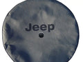 Brawny Jeep - 35-in w/Camera -  Made SpareCover® - Brawny Series - Black-on-Black - Heavy Vinyl Denim Texture - High Endurance Spare Tire Cover