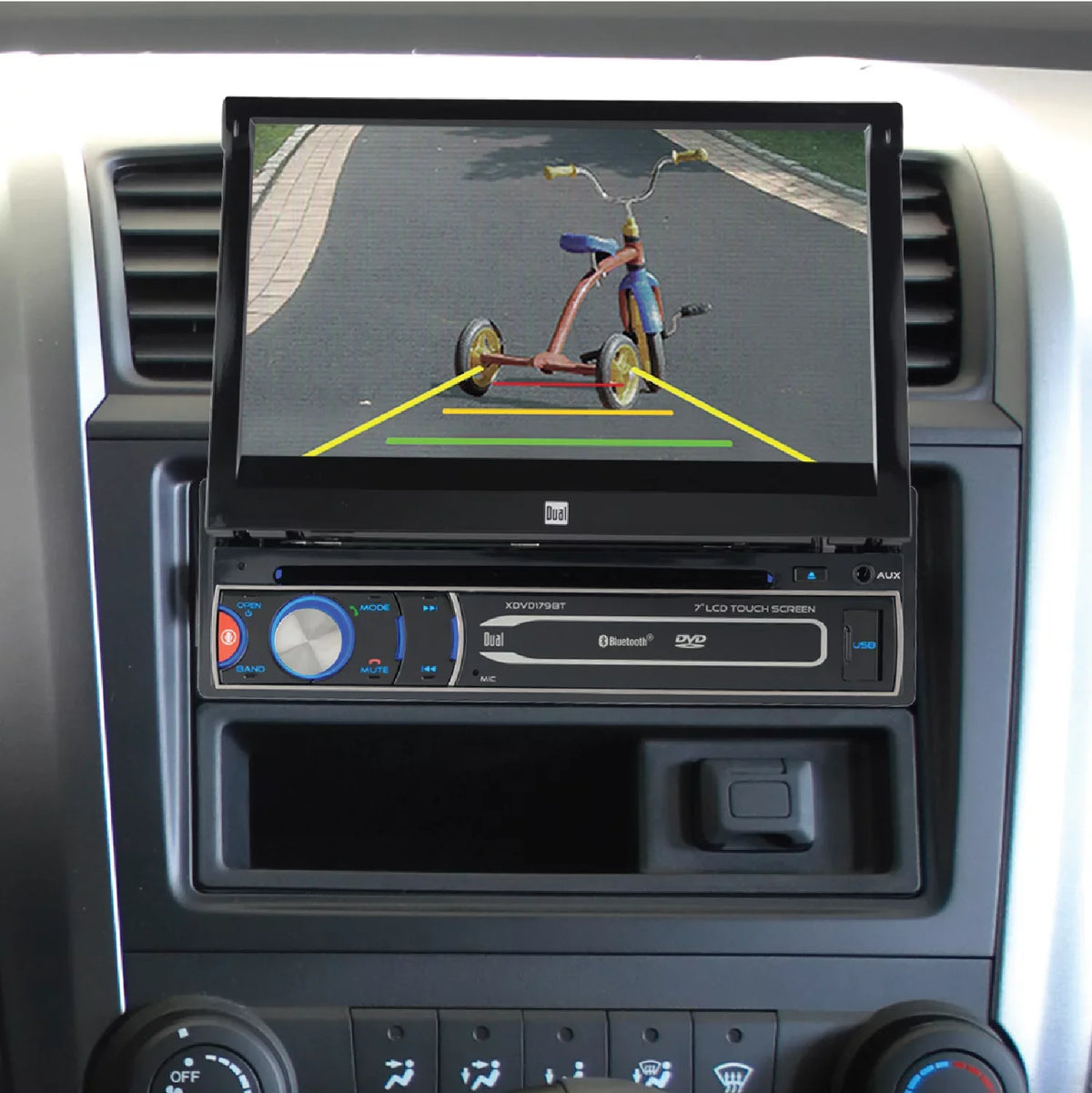 Dual Electronics XDVD179BT 7 inch Single  Car Stereo, Motorized Touch Screen, /, New