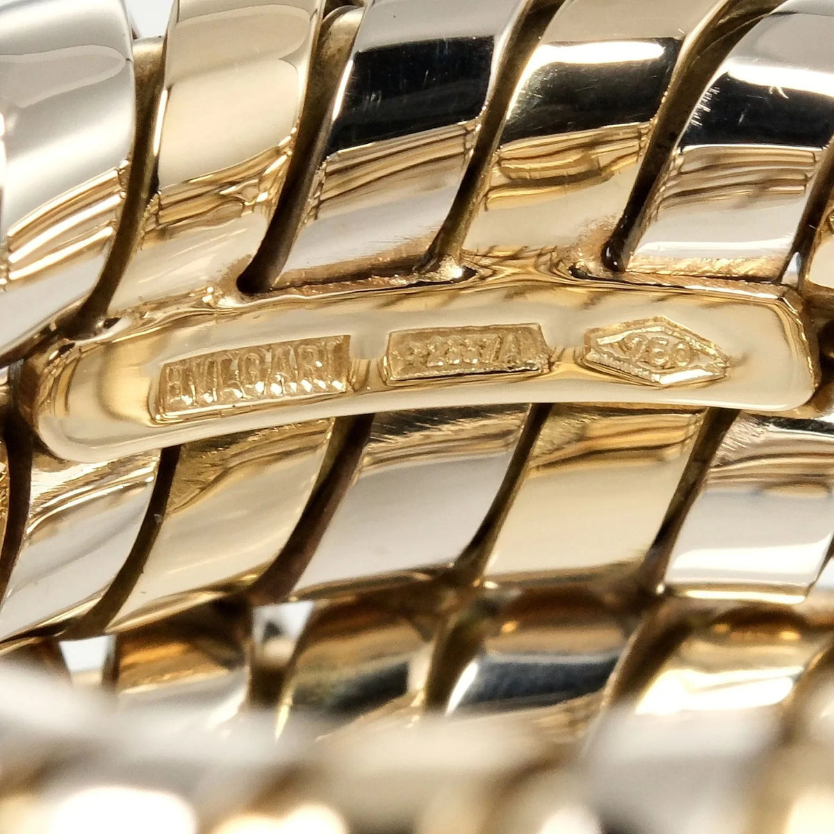 Pre-Owned Bulgari  Tubogas 3-row No. 9 Ring 14.53g K18   Yellow Gold White (Good)